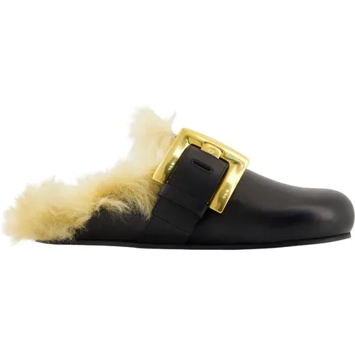 Mules, male, , Size: 10 US Leather Anthem Mules - Balmain - Modalova