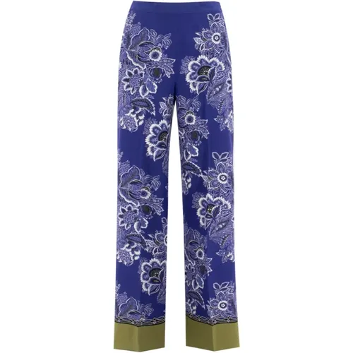 ETRO Blue Straight Pants for Women | Modalova