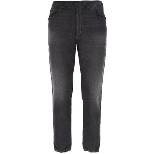 Schwarze Jogger Slim Jeans mit Kordelzug in der Taille - Armani Exchange - Modalova
