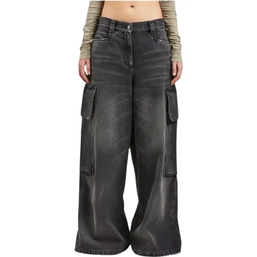 Denim Parachute Jeans , female, Sizes: W25, W26 - Palm Angels - Modalova