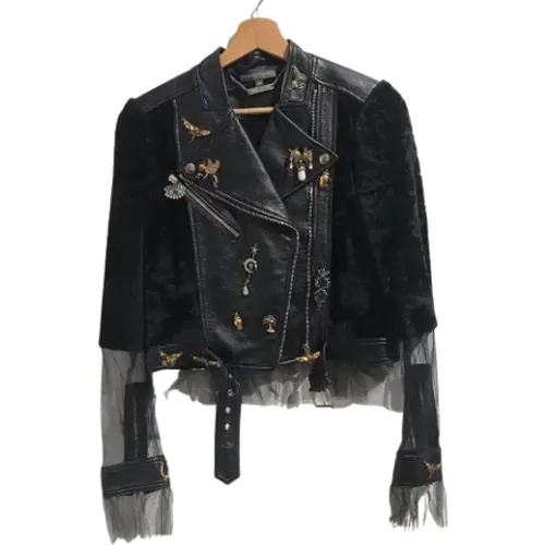 Pre-owned Jackets, female, , Size: L Pre-owned Leather outerwear - Alexander McQueen Pre-owned - Modalova