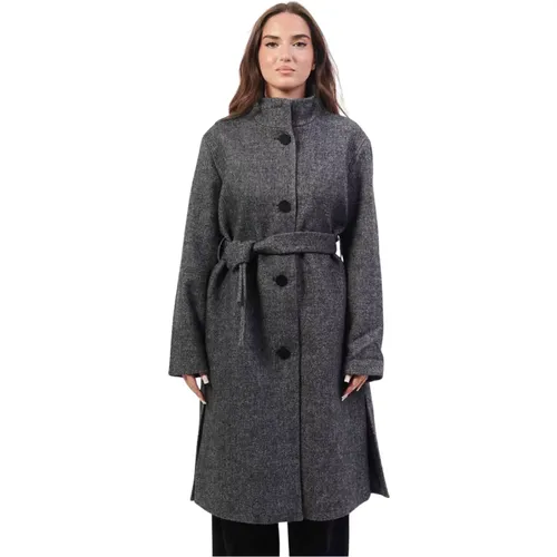 Wool Belted Coat , female, Sizes: L, XL, S, M - Armani Exchange - Modalova