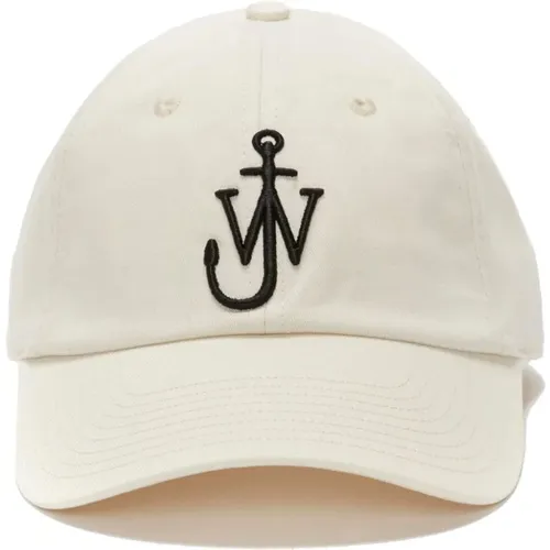 Cream Cotton Curved Peak Hat , female, Sizes: ONE SIZE - JW Anderson - Modalova