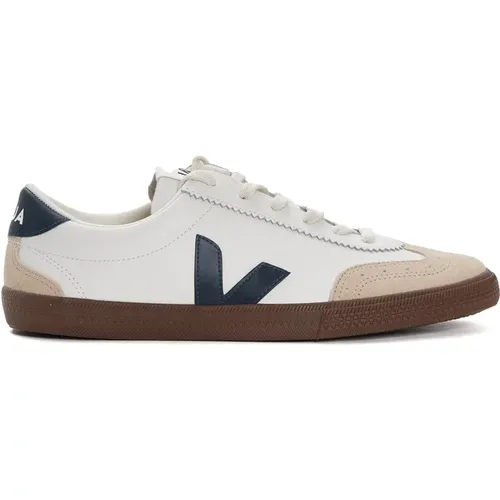 Sneakers, male, , Size: 8 US White Nautical Bark Leather Sneakers - Veja - Modalova