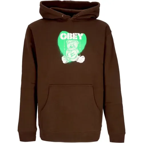 Hoodies, male, , Size: S Basic Hooded Fleece Women's Hoodie - Obey - Modalova