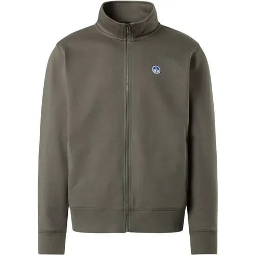Zip-throughs, male, , Size: XL Basic Full Zip Sweatshirt - North Sails - Modalova