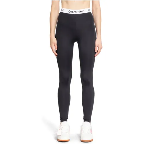 Logo Band High-Waisted Leggings - Off White - Modalova