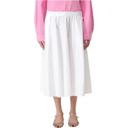 Midi Skirts, female, , Size: S Elegant Midi Skirt with Elastic Waistband - Aspesi - Modalova