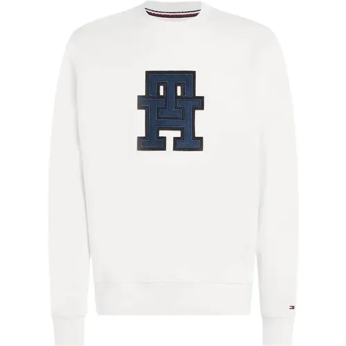 Men Monogram Applique Sweater , male, Sizes: S, XL - Tommy Hilfiger - Modalova