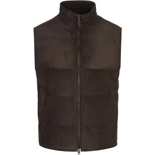 Vests, male, , Size: L Suede Padded Gilet - Ermenegildo Zegna - Modalova