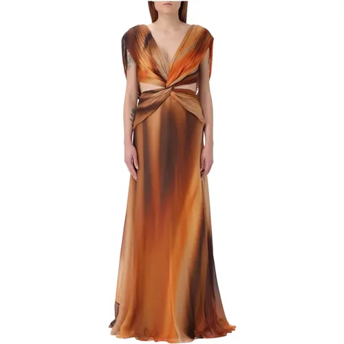 Printed Chiffon Dress , female, Sizes: S - alberta ferretti - Modalova
