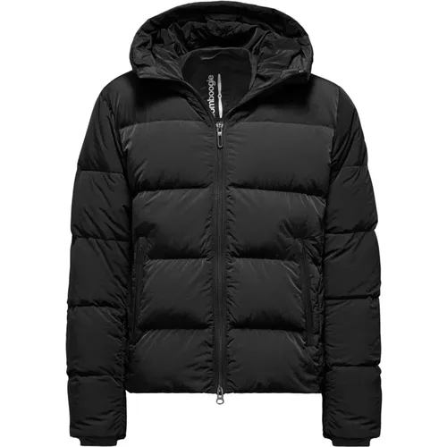 Down Jackets, male, , Size: XL Puffy Nylon Down Jacket with Hood - BomBoogie - Modalova
