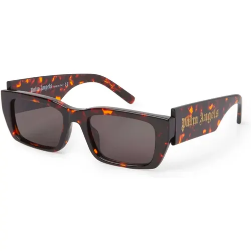 Dark Havanagrey Cat Sunglasses , unisex, Sizes: 53 MM - Palm Angels - Modalova