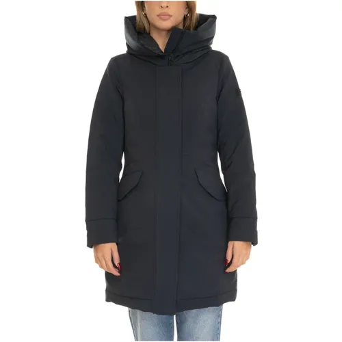 Lange Daunenjacke mit fester Kapuze , Damen, Größe: XL - Peuterey - Modalova