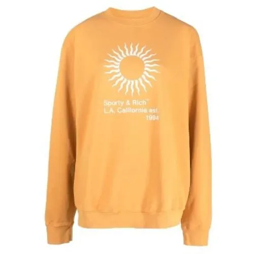 Sunny Crewneck Sweatshirt , Herren, Größe: S - Sporty & Rich - Modalova