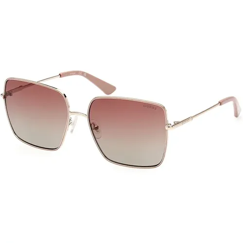 Stilvolle Sonnenbrille mit Bordeaux-Verlaufsglas , Damen, Größe: 60 MM - Guess - Modalova