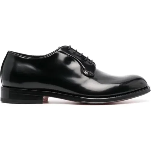 Pohn01 Schwarze Guillem Schnürschuhe , Herren, Größe: 43 EU - Santoni - Modalova