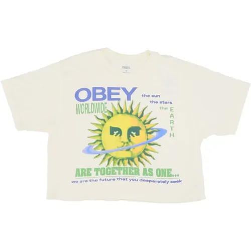 Weekend Crop Tee Together As One , female, Sizes: M, S - Obey - Modalova