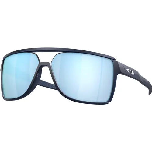 Sunglasses, male, , Size: 63 MM Castel Sunglasses - Transparent Matte /Prizm Deep Water - Oakley - Modalova