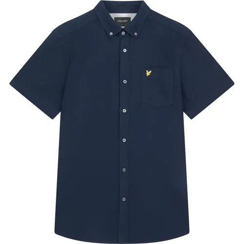 Kurzarm Baumwoll-Slub-Shirt , Herren, Größe: M - Lyle & Scott - Modalova