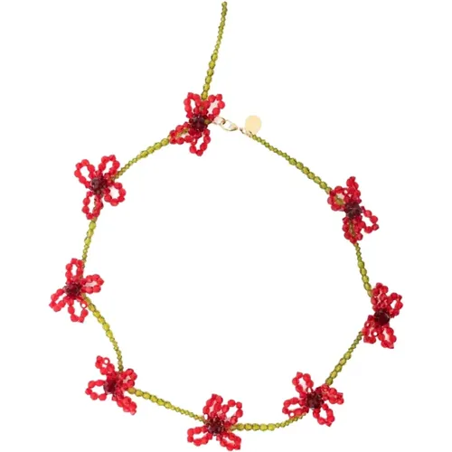 Creystal Beaded Flower Necklace , female, Sizes: ONE SIZE - Simone Rocha - Modalova