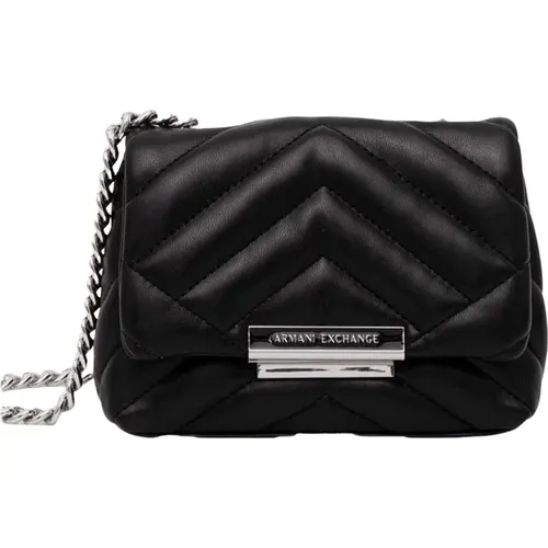 Schwarze Handtasche mit Kettenriemen - Armani Exchange - Modalova