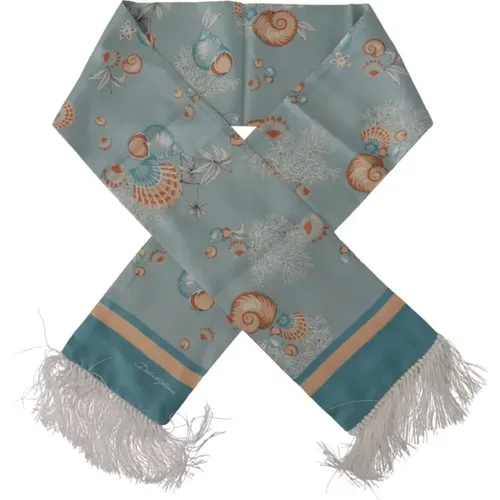 Silky Scarves, male, , Size: ONE SIZE Shell Print Silk Scarf - Dolce & Gabbana - Modalova