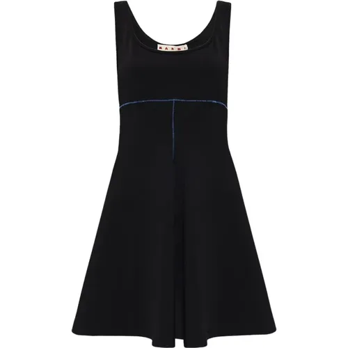 Short Day Dress with Blue Stitching , female, Sizes: XS - Marni - Modalova