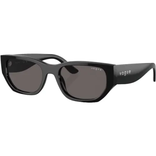 Quadratische Schwarze Sonnenbrille für Frauen , Damen, Größe: 53 MM - Vogue - Modalova