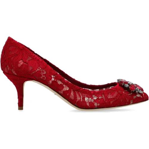 Pumps, female, , Size: 7 1/2 US Lace high-heeled shoes - Dolce & Gabbana - Modalova