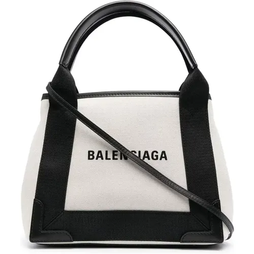 Stylish Two-Tone Tote Bag with Logo Print , female, Sizes: ONE SIZE - Balenciaga - Modalova