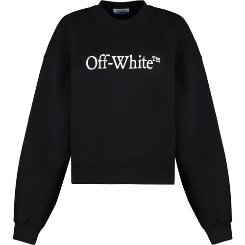 Sweatshirt mit Kontrastierendem Logo-Print , Damen, Größe: S - Off White - Modalova