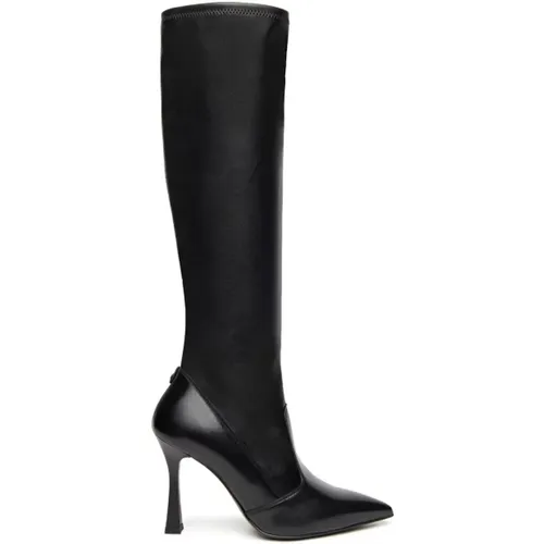 Eleganter Lederstiefel mit technischem Material , Damen, Größe: 39 EU - Nerogiardini - Modalova