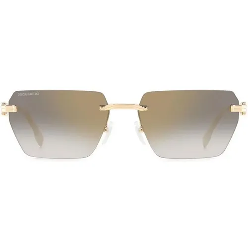 Moderne und stilvolle Sonnenbrille mit goldener Fassung und verspiegelten Gläsern - Dsquared2 - Modalova
