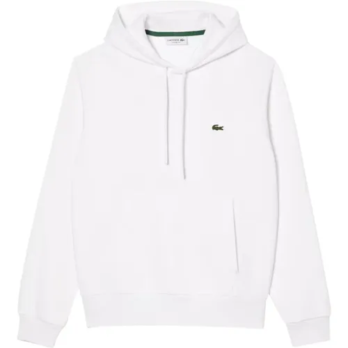 Weißer Zip-Sweater Sportlicher Casual-Stil , Herren, Größe: M - Lacoste - Modalova