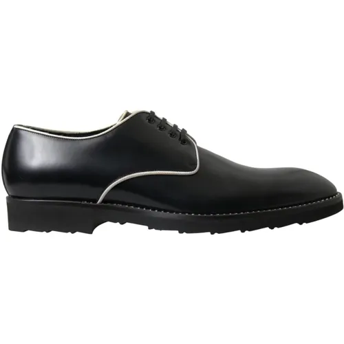 White Leather Formal Shoes , male, Sizes: 10 1/2 UK - Dolce & Gabbana - Modalova