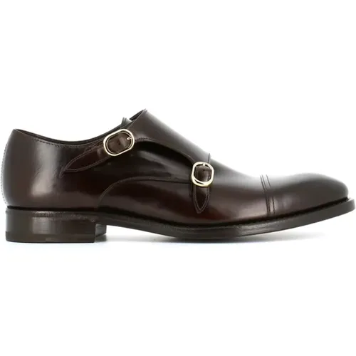 Dark Flat Shoes with Double Buckle , male, Sizes: 11 UK - Henderson - Modalova