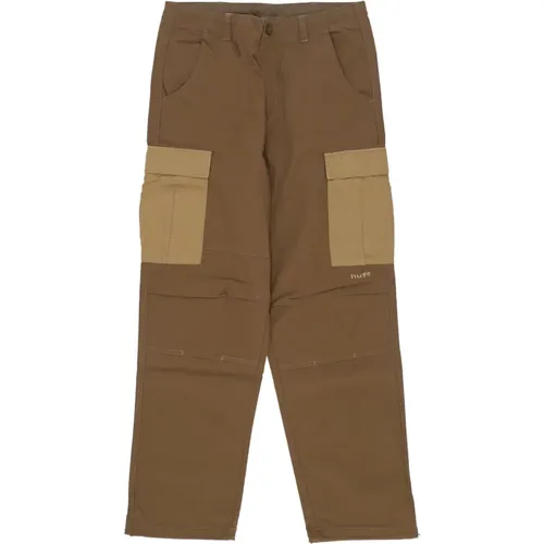 Straight Trousers, male, , Size: M Ripstop Cargo Pants with Adjustable Waist - HUF - Modalova