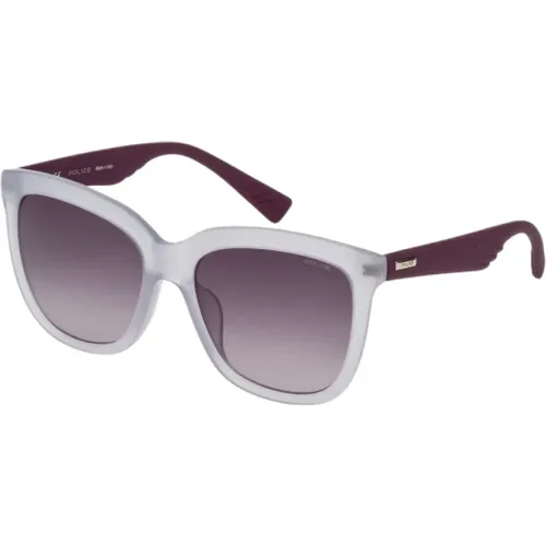 Weiße Acetat-Sonnenbrille für Frauen , Damen, Größe: 55 MM - Police - Modalova