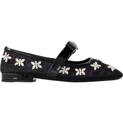 Ribbon Flat Shoes Leather , female, Sizes: 5 UK, 6 UK, 4 UK, 3 UK - Versace - Modalova