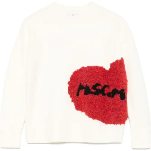 Cremefarbener Strickpullover MSGM - MSGM - Modalova