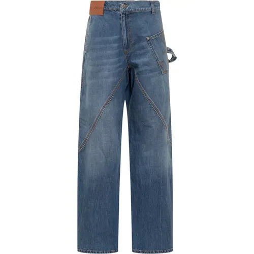 Straight Jeans,Hellblaue Twisted Workwear Denim Jeans - JW Anderson - Modalova