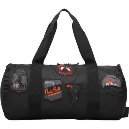 Sporty Weekend Bag with Embroidered Patches , male, Sizes: ONE SIZE - aeronautica militare - Modalova