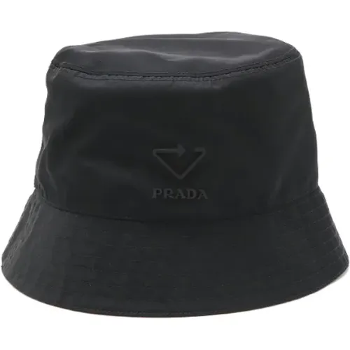 Pre-owned Accessories, male, , Size: ONE SIZE Pre-owned Re Nylon Bucket Hat - Prada Vintage - Modalova