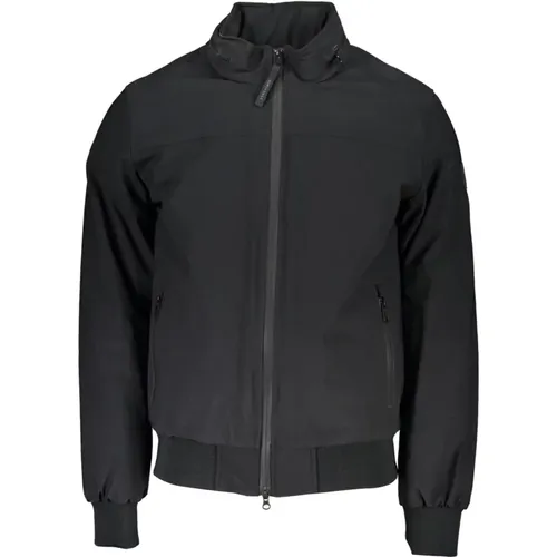 Kapuzenjacke Schwarz Reißverschluss Logo , Herren, Größe: XL - North Sails - Modalova