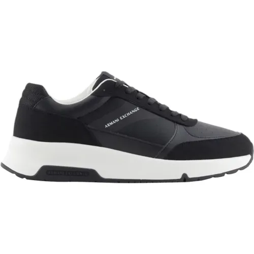 Schwarze High-Sole-Sneakers , Herren, Größe: 45 EU - Emporio Armani - Modalova