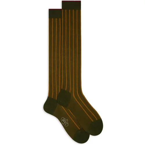 Italienische Twin-Rib Lange Socken , Herren, Größe: M - Gallo - Modalova