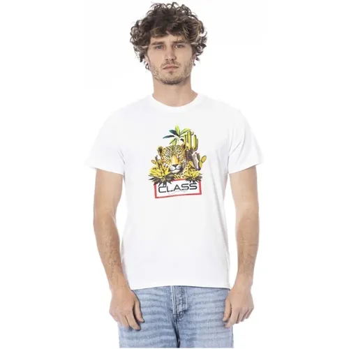 T-Shirts, male, , Size: L Logo Print Round Neck T-Shirt - Cavalli Class - Modalova