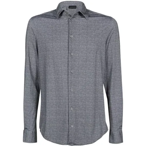 Casual Shirts, male, , Size: XL Patterned Long Sleeve Shirt - Emporio Armani - Modalova