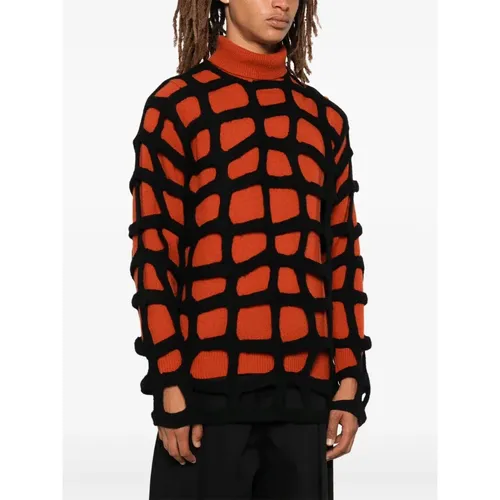 Schwarzer Strickpullover mit Cut-Outs - Comme des Garçons - Modalova